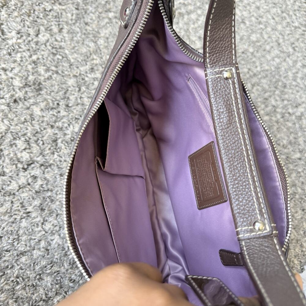 Coach Vintage Penelope Pebbled Leather Hobo Shoulder Handbag F14680 Brown EUC - Picture 5 of 7
